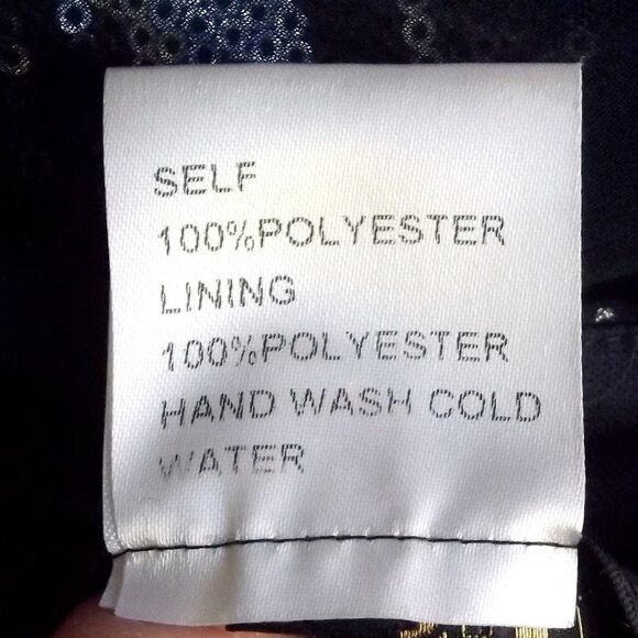 TADASHI SHOJI Gown/Dress, 10, Navy Blue Mesh/Sequins underneath, Cowl neck, SS - Picture 13 of 14